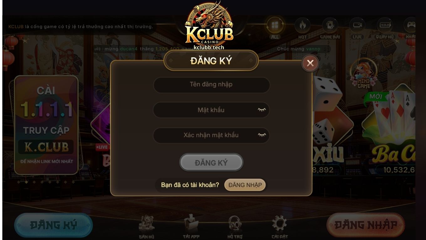 Điều kiện để đăng ký KCLUB thành công