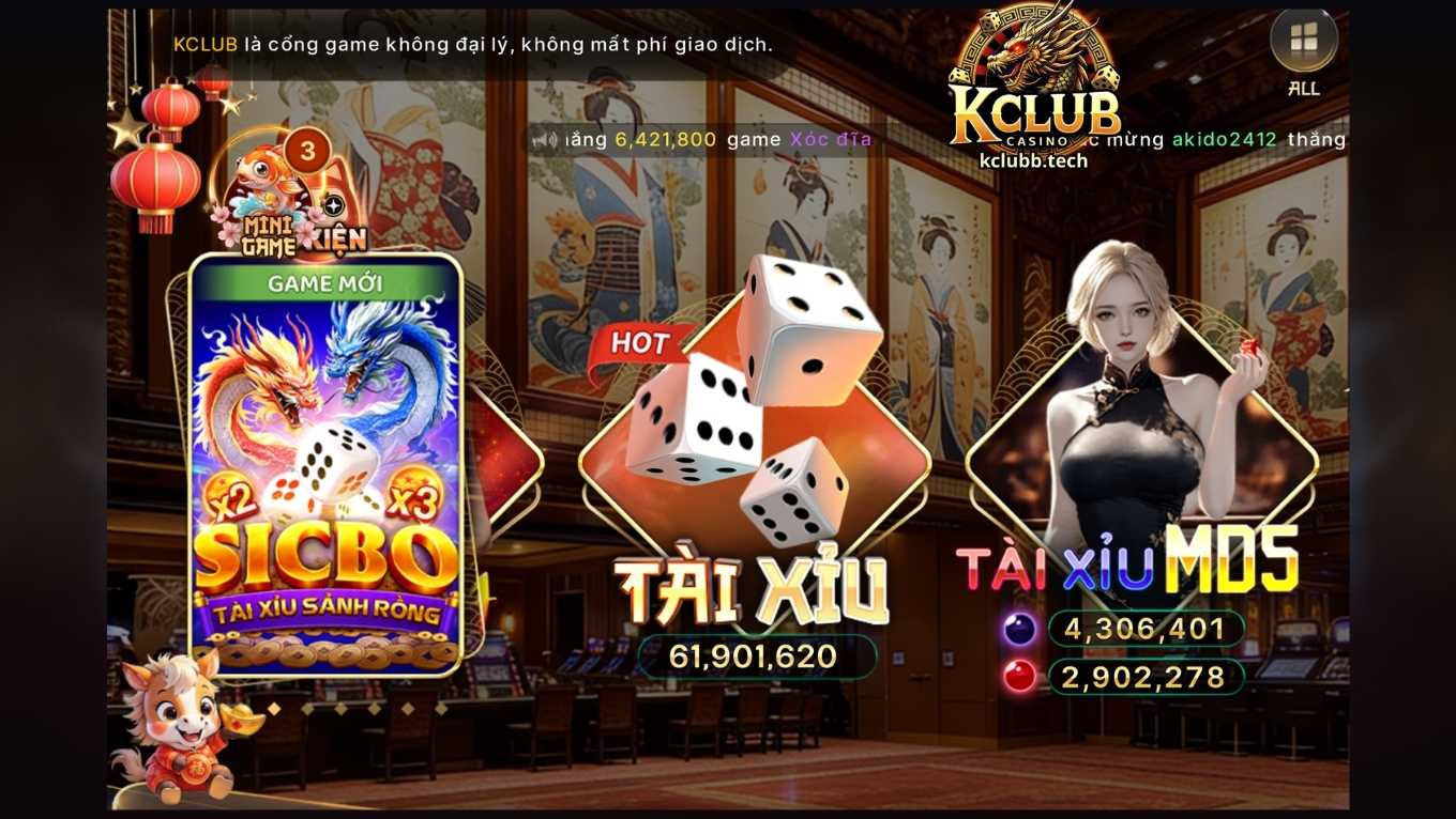 Giới thiệu trò chơi tài xỉu KCLUB
